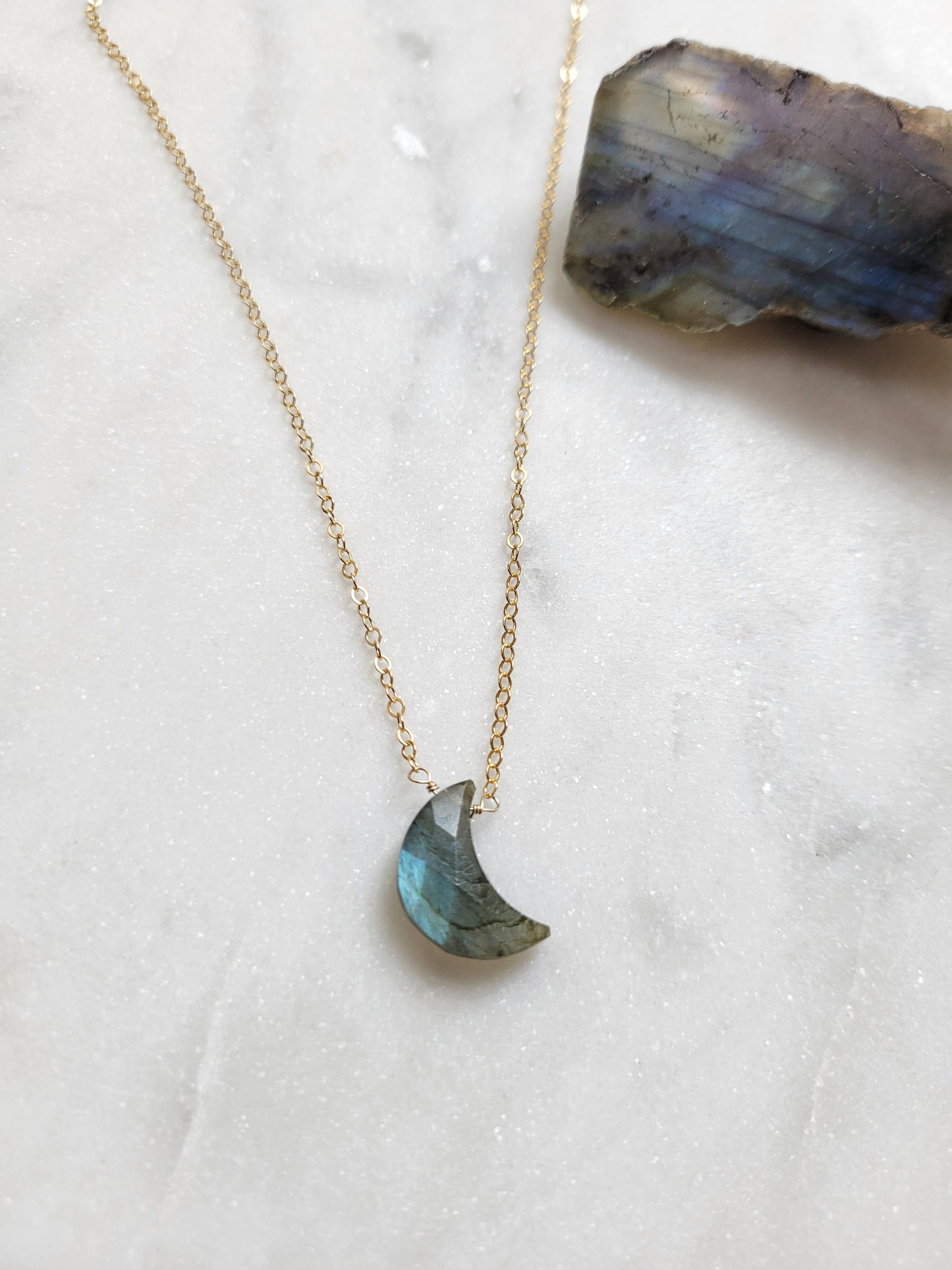 Labradorite Crescent Moon Necklace