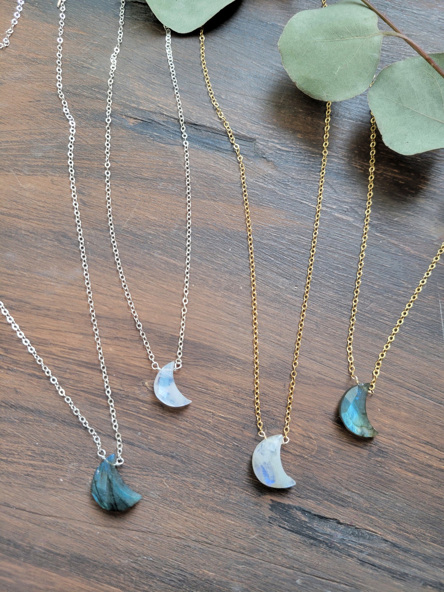 Labradorite Crescent Moon Necklace