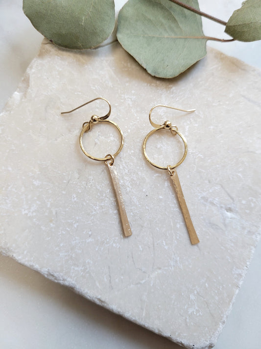 Bar Circle Earrings