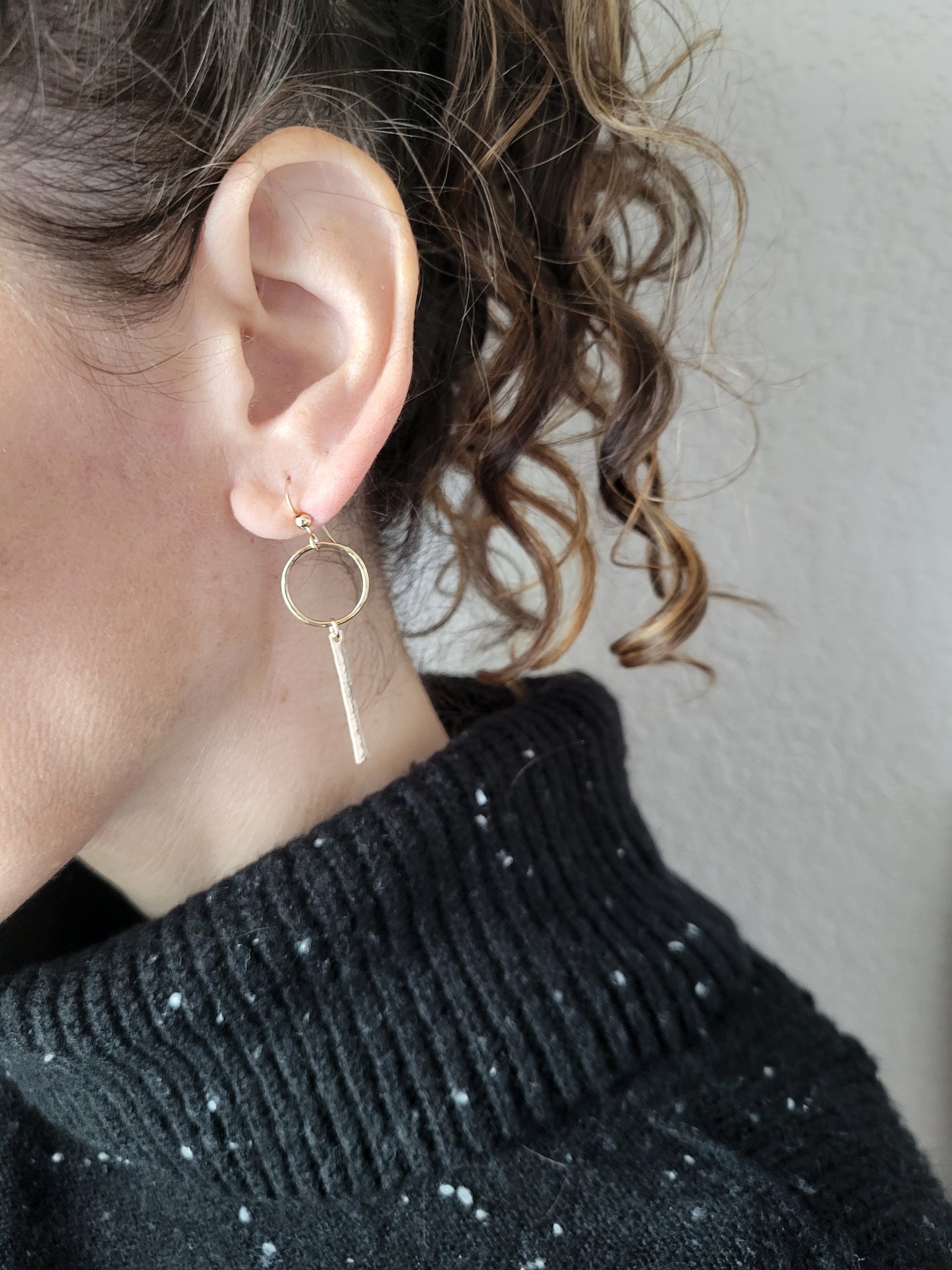Bar Circle Earrings