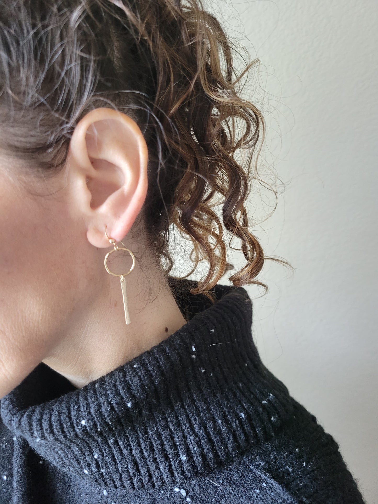 Bar Circle Earrings