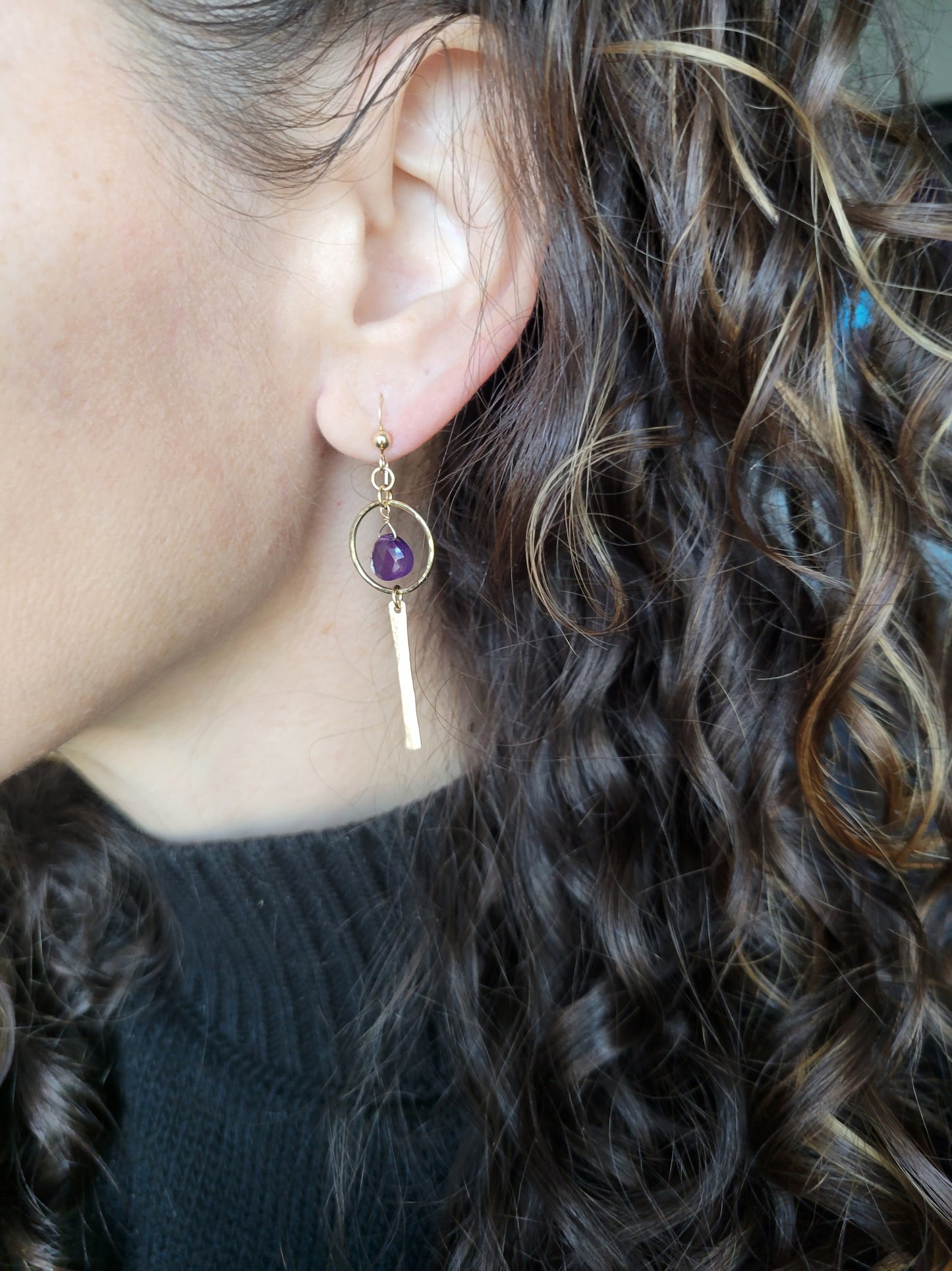 Nova Earrings in Amethyst