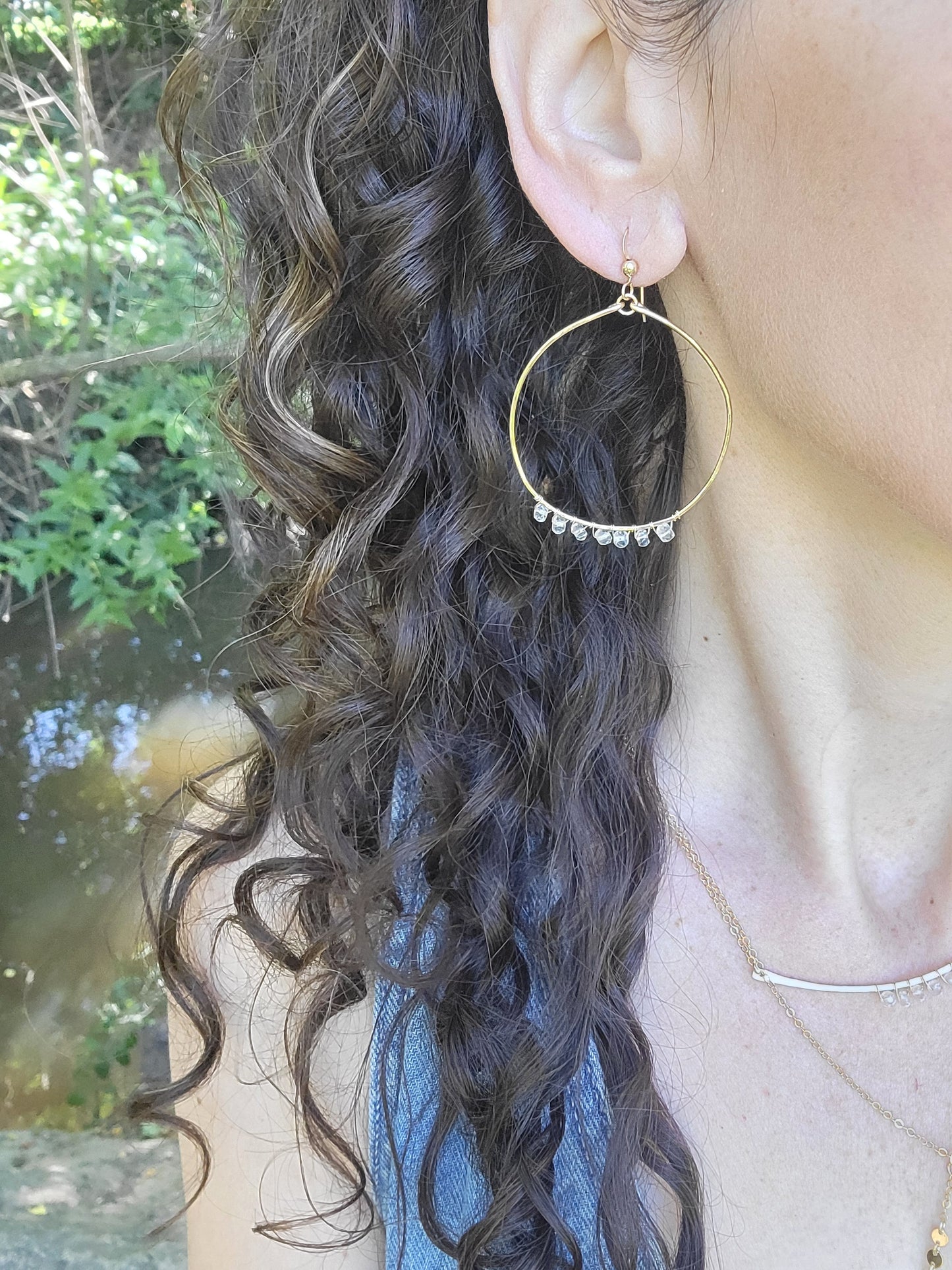 Crystal Waters Hoop Earrings