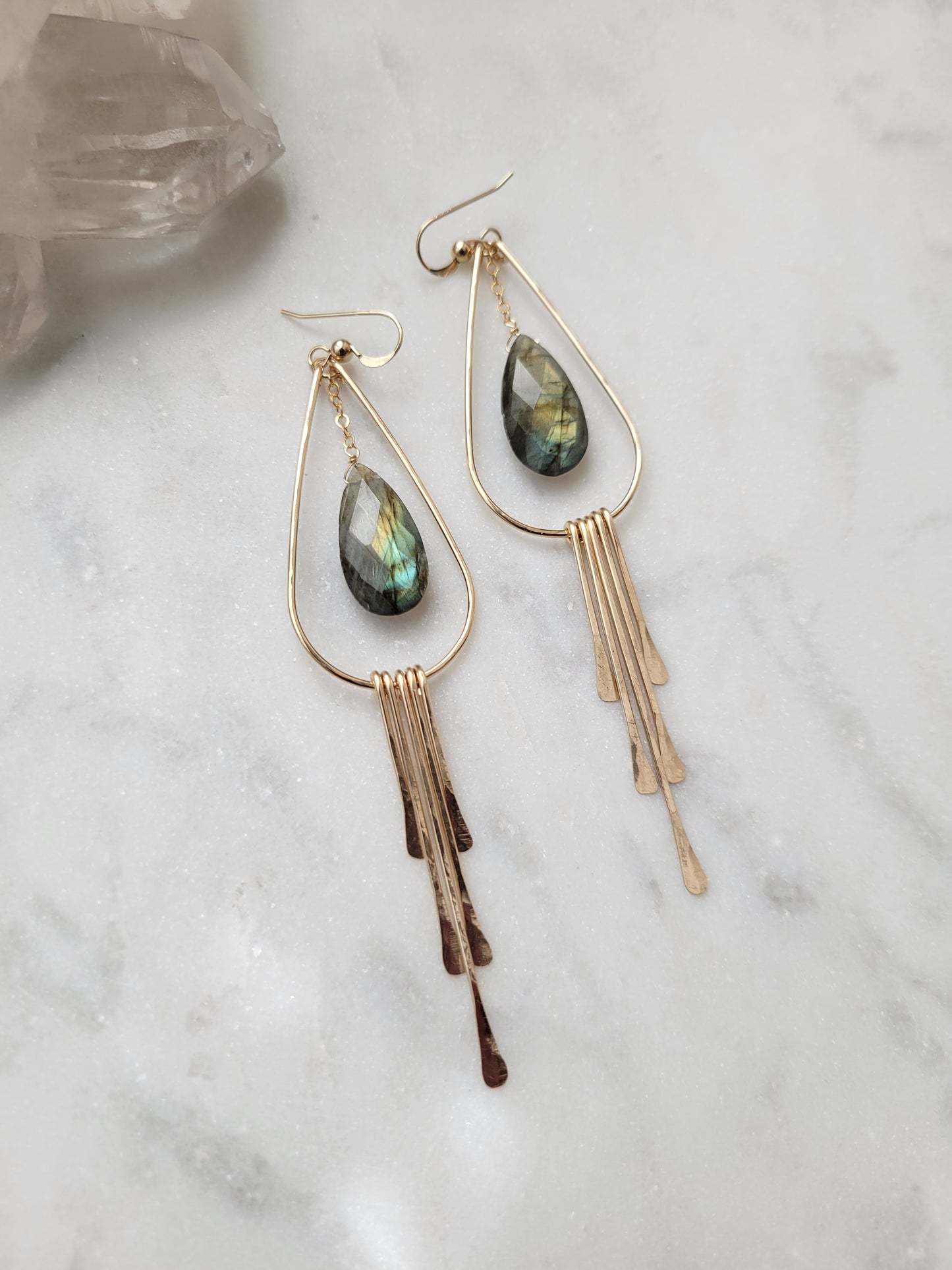 Labradorite Fringe Earrings