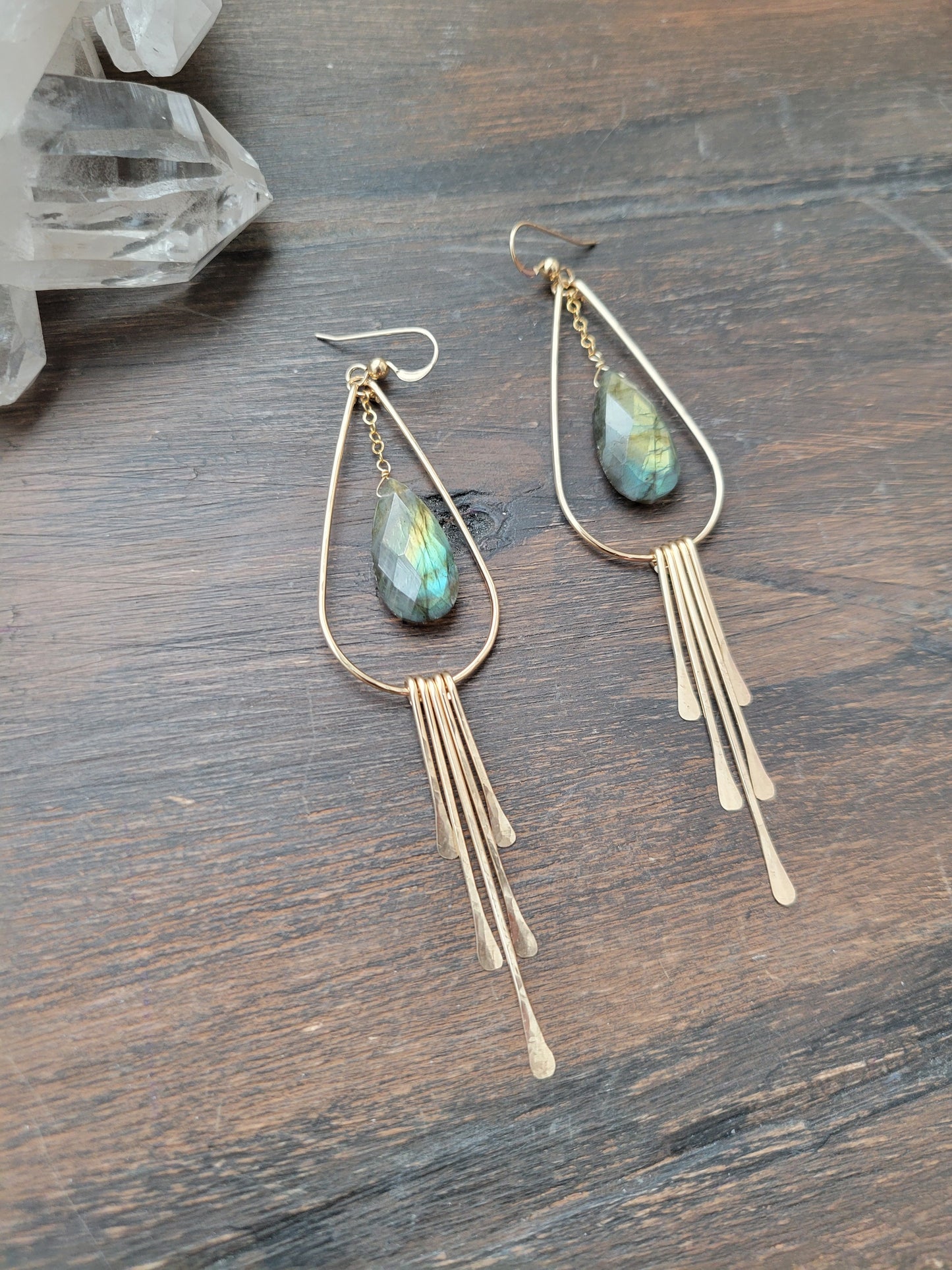 Labradorite Fringe Earrings
