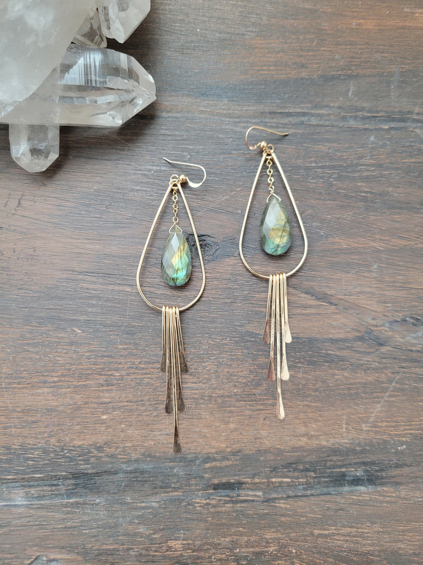 Labradorite Fringe Earrings