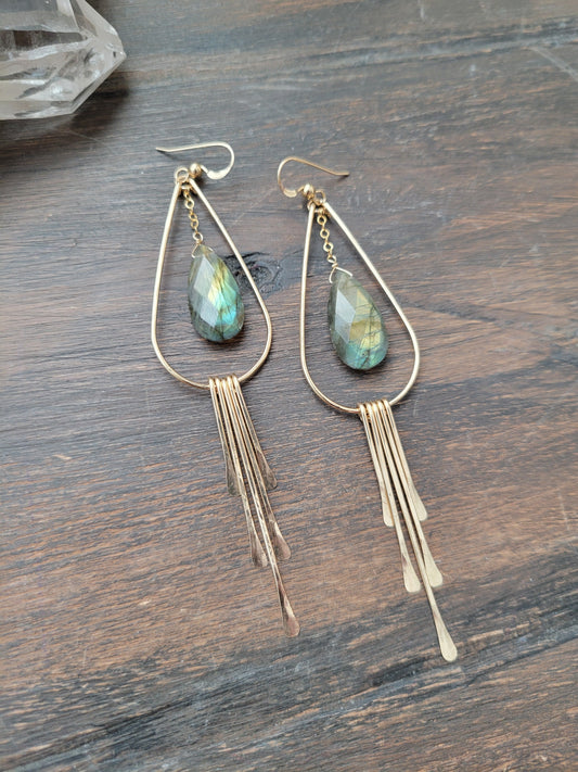 Labradorite Fringe Earrings