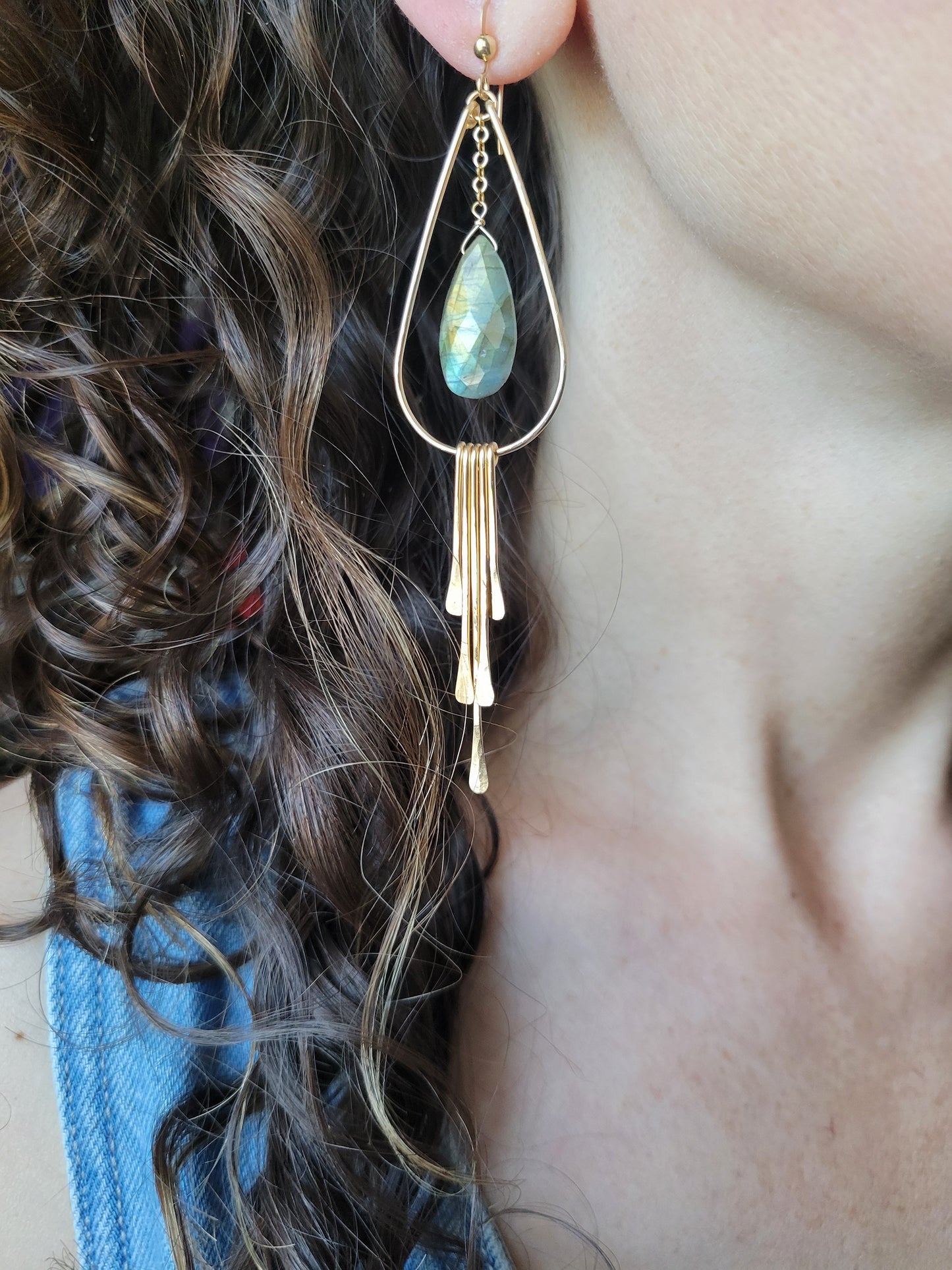 Labradorite Fringe Earrings