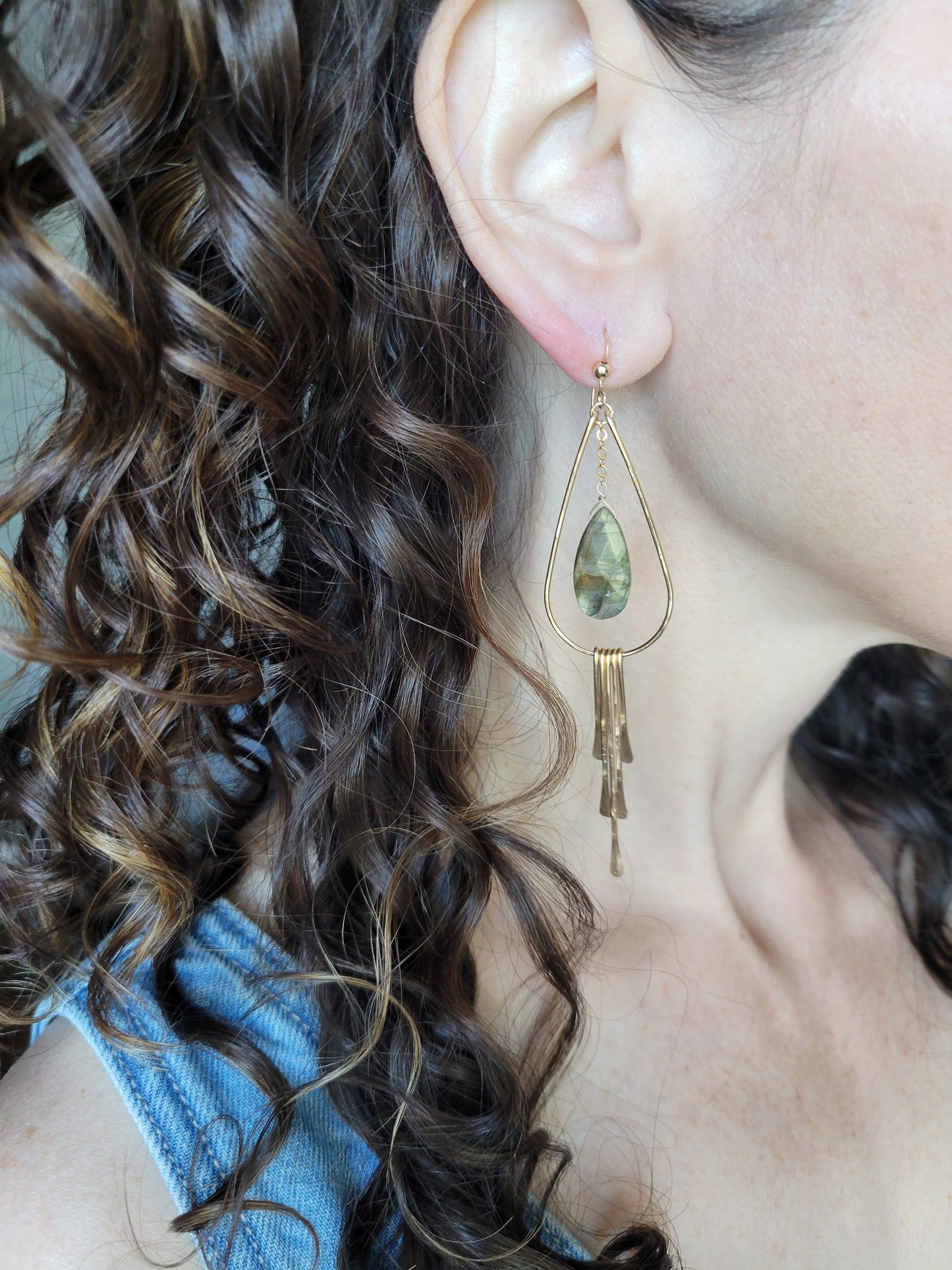Labradorite Fringe Earrings