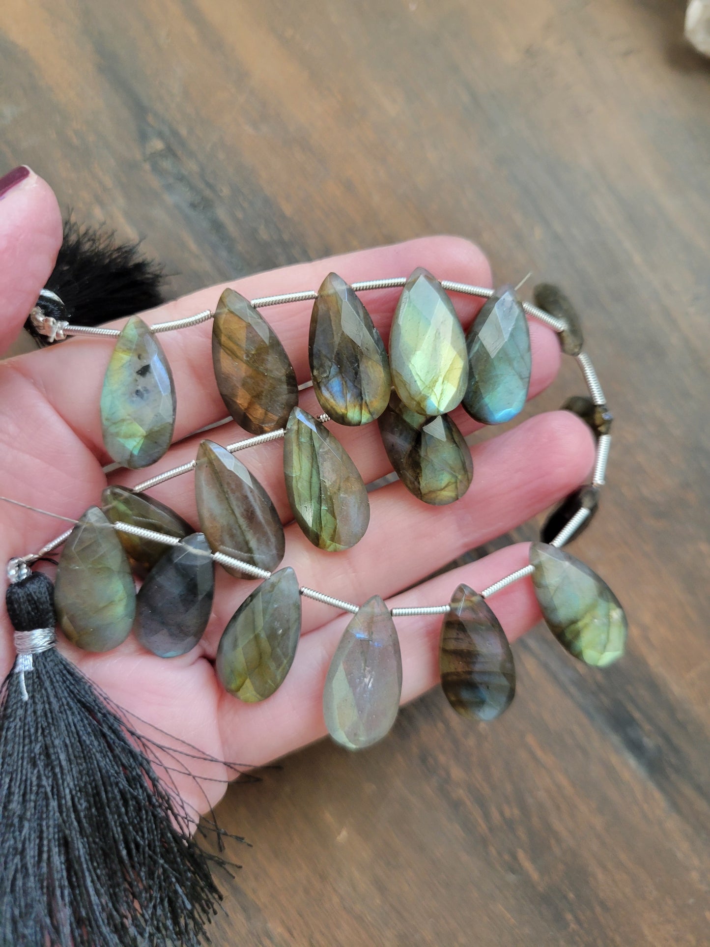 Labradorite Fringe Earrings