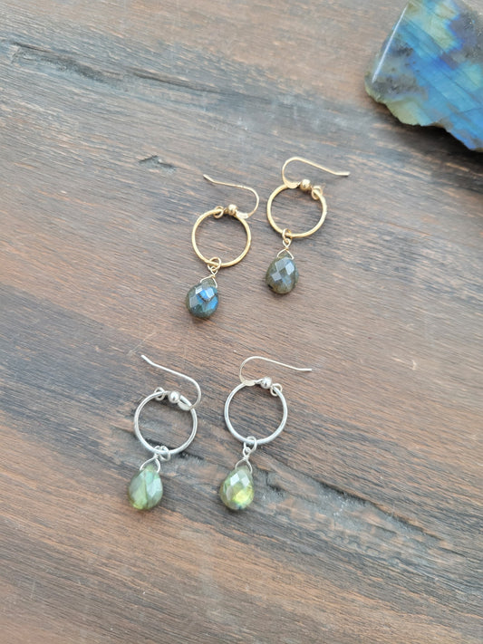 Dainty Labradorite Earrings