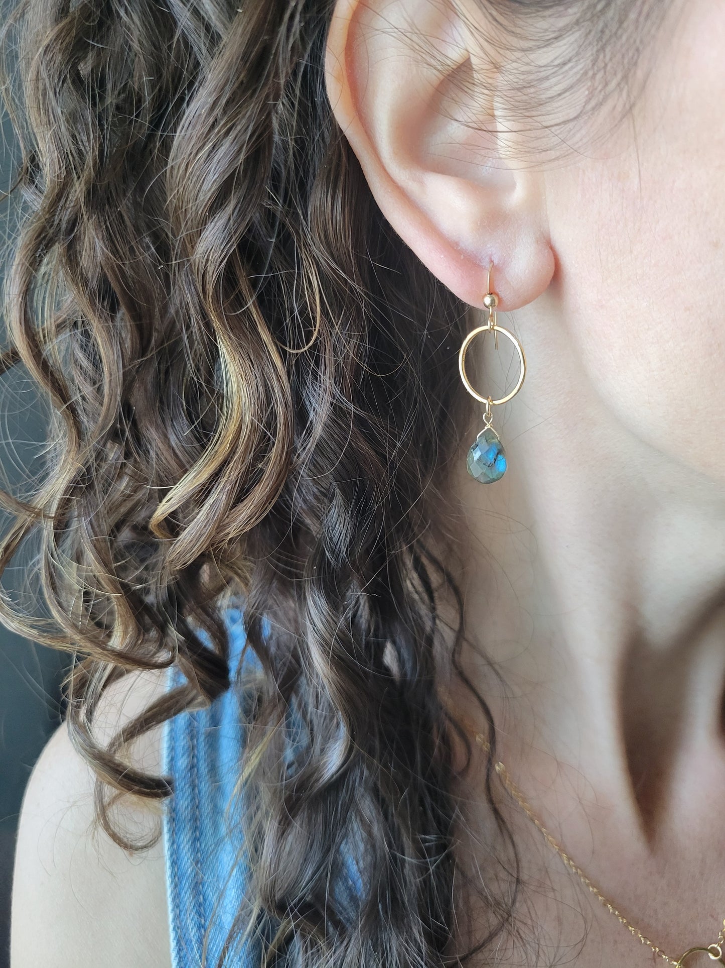 Dainty Labradorite Earrings