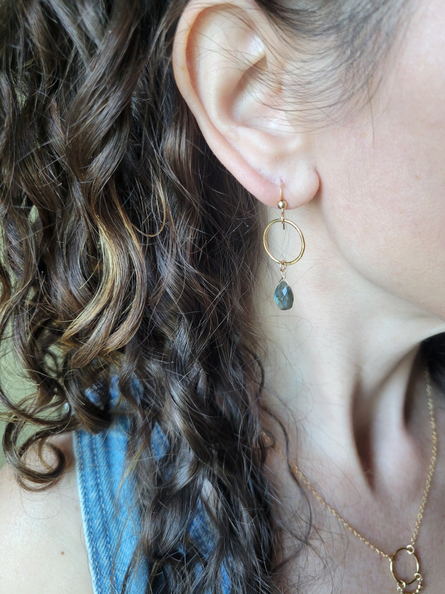Dainty Labradorite Earrings