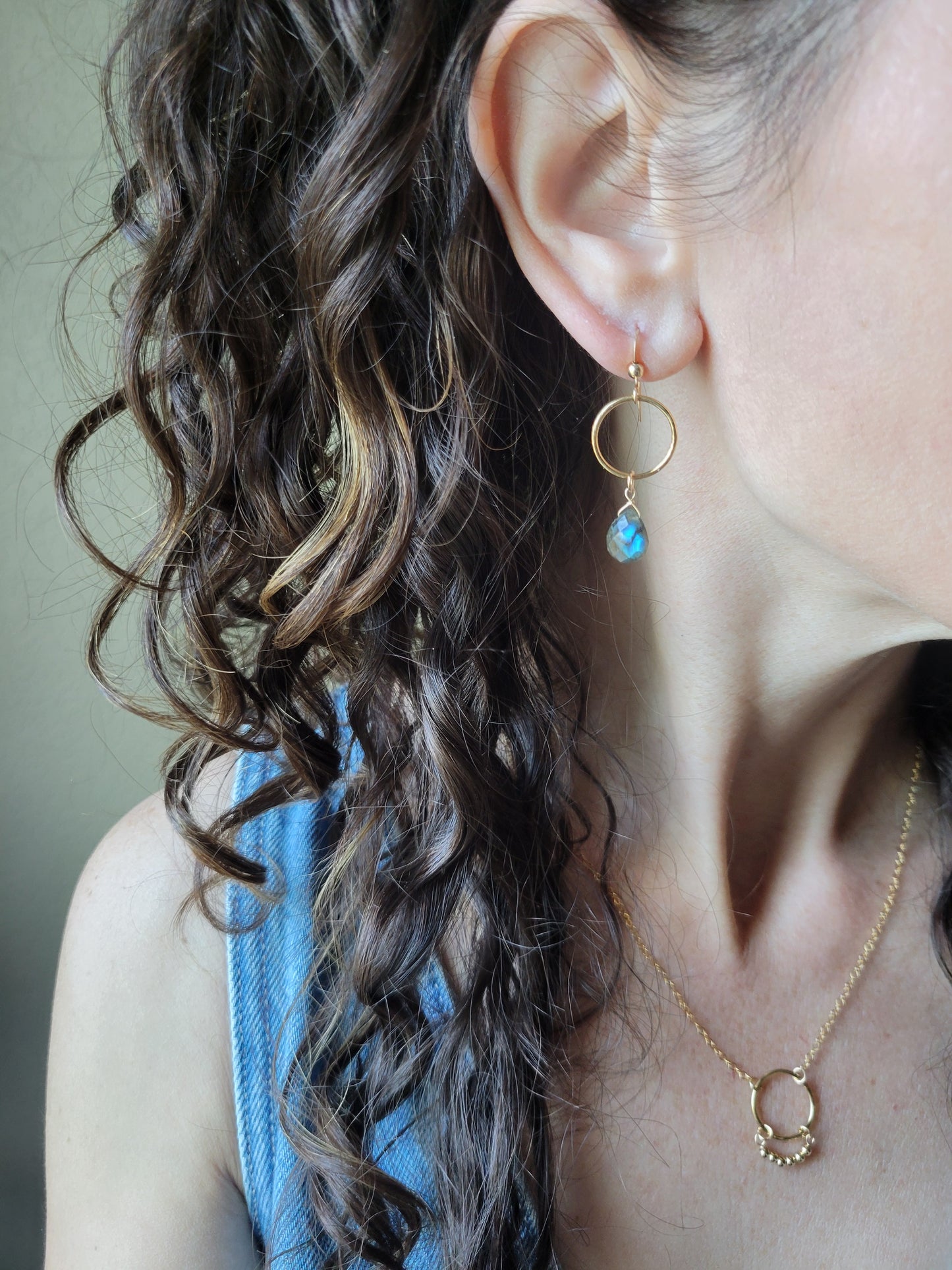 Dainty Labradorite Earrings