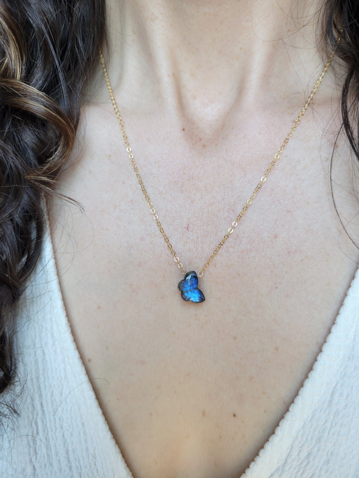 Labradorite Butterfly Necklace