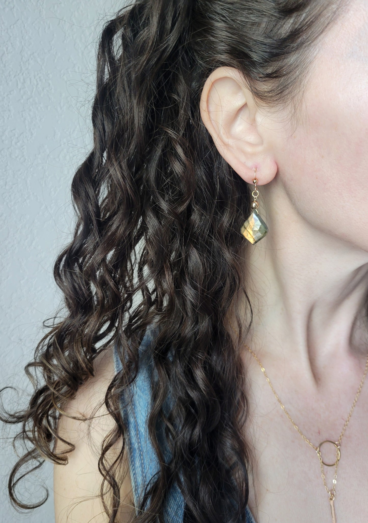 Labradorite Petal Earrings