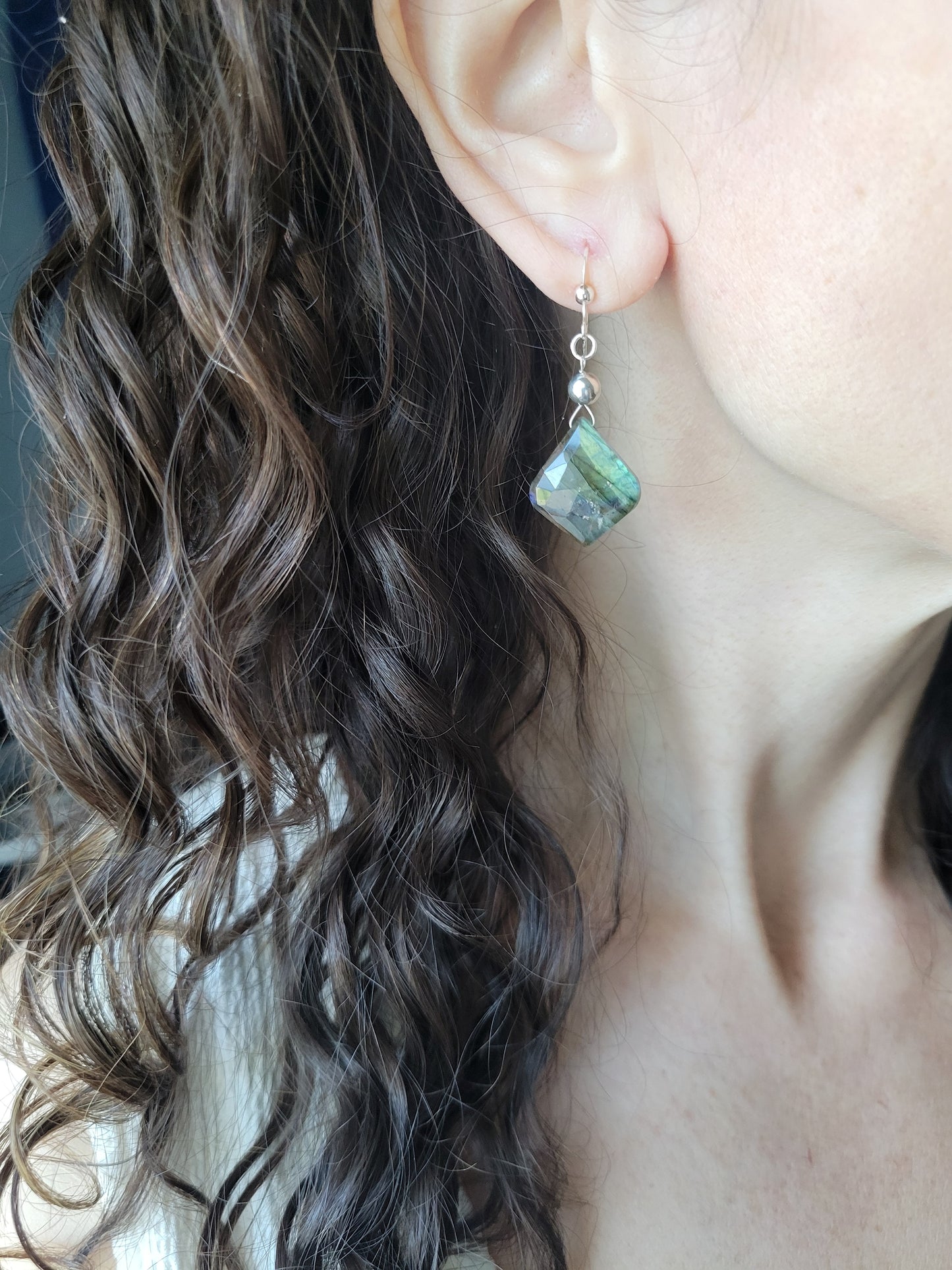 Labradorite Petal Earrings