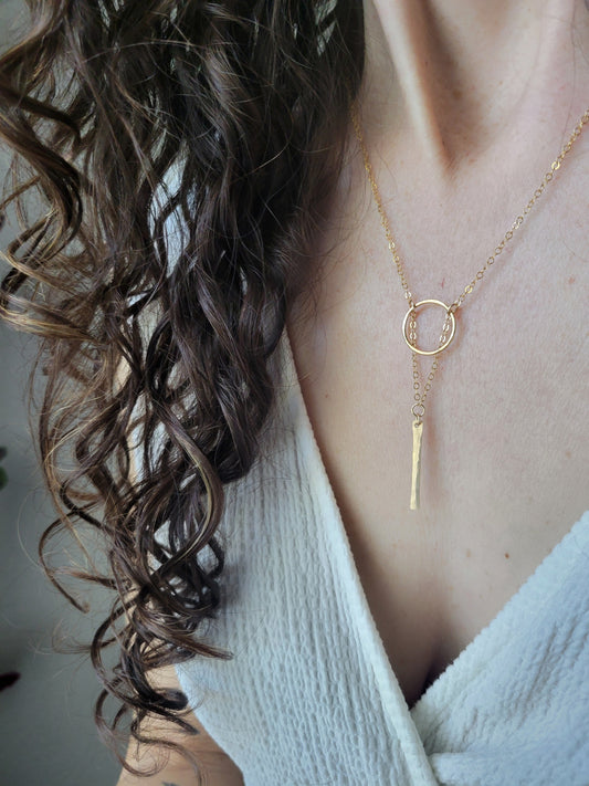 Circle Bar Y Necklace