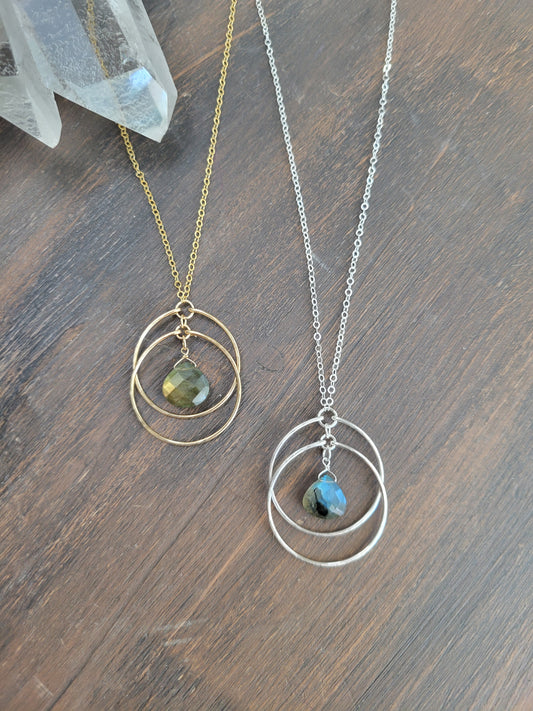 Labradorite Crescent Moon Necklace