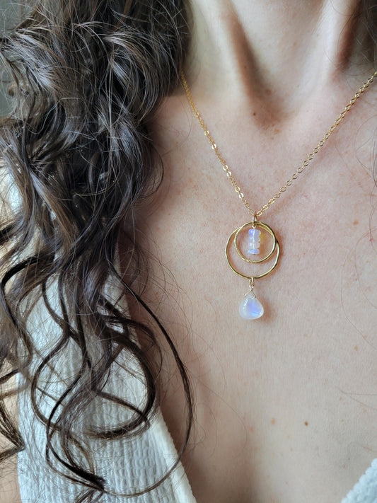 Opal and Moonstone Necklace