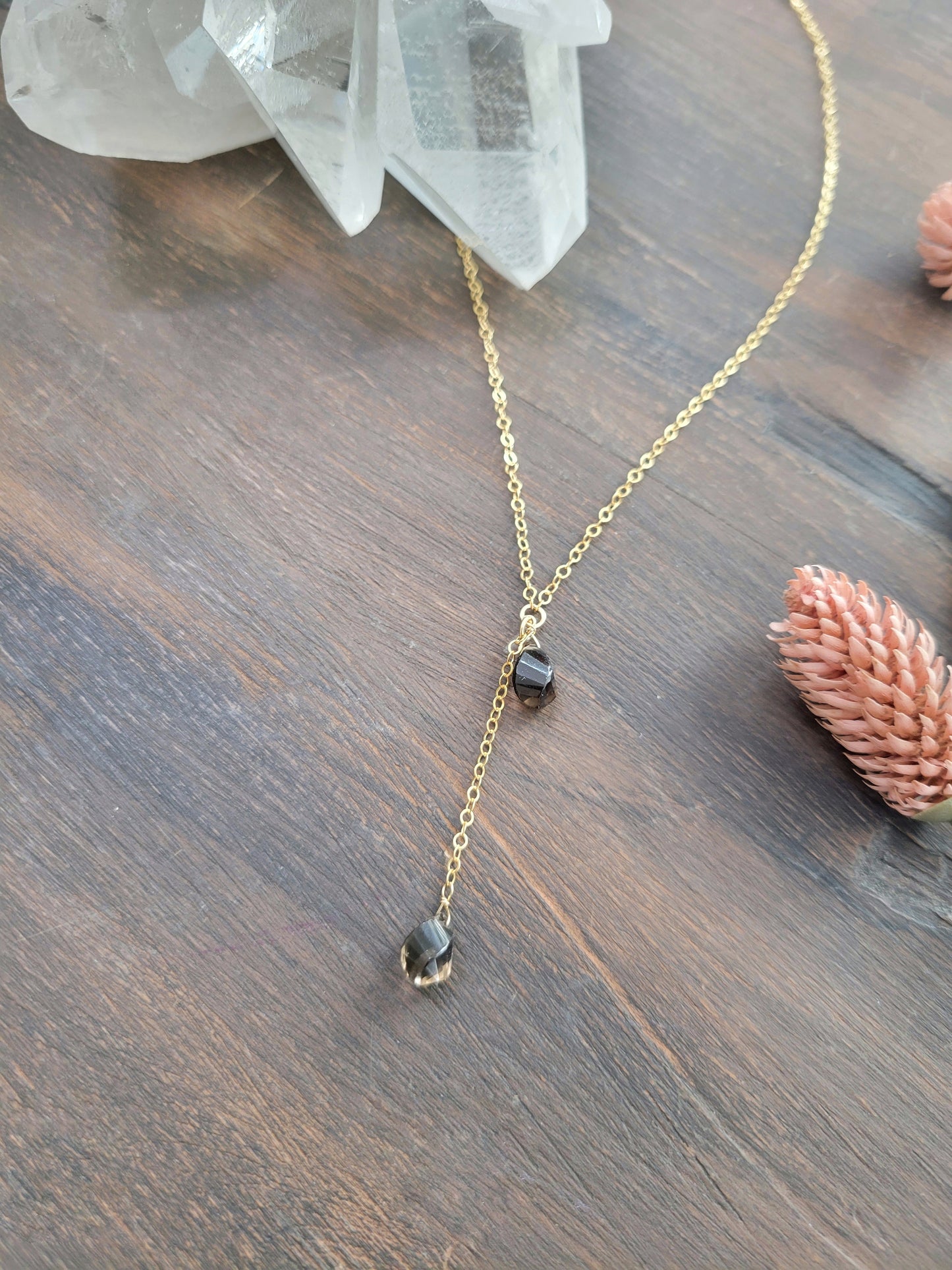 Smoky Quartz Y Necklace
