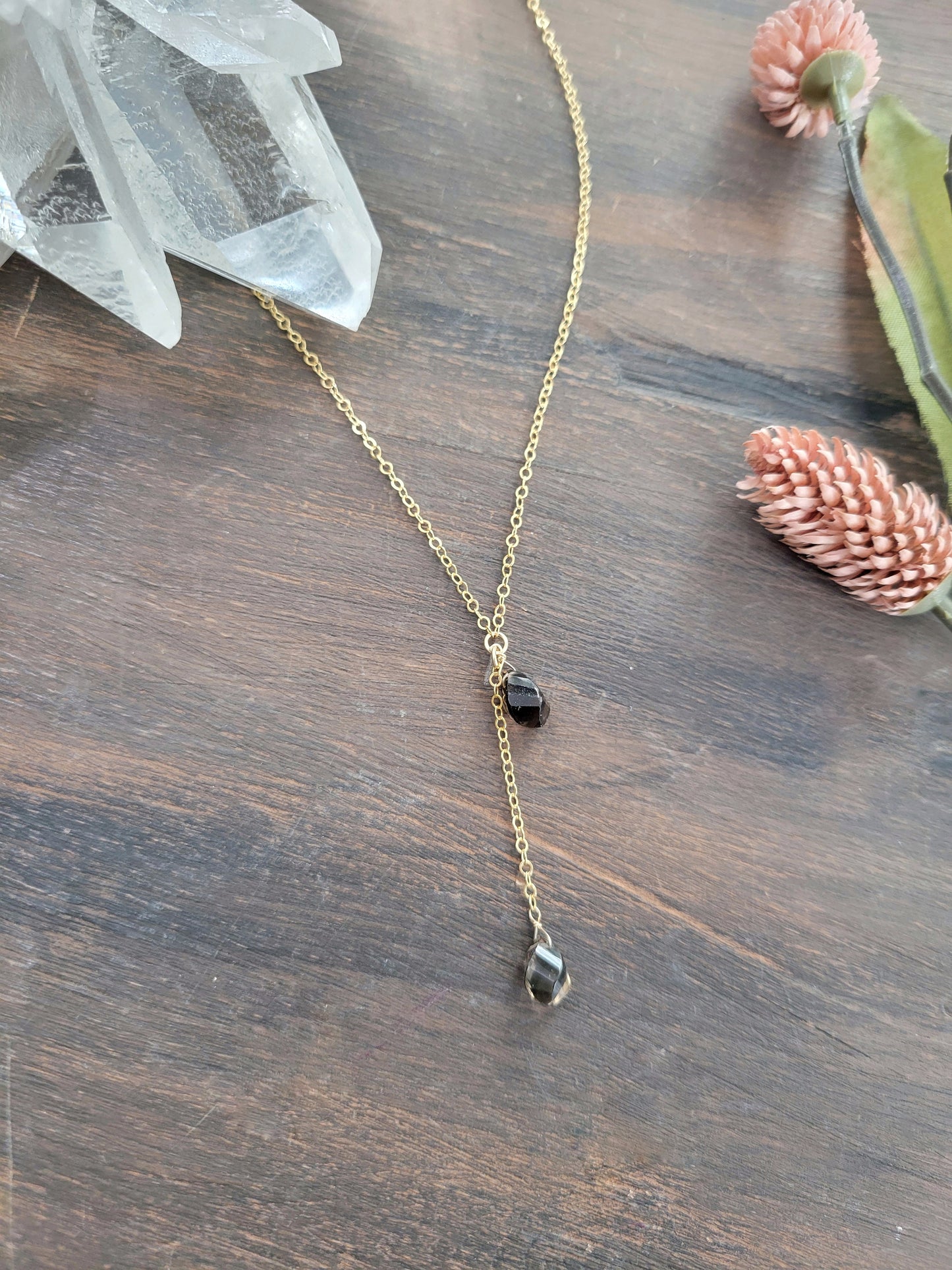Smoky Quartz Y Necklace