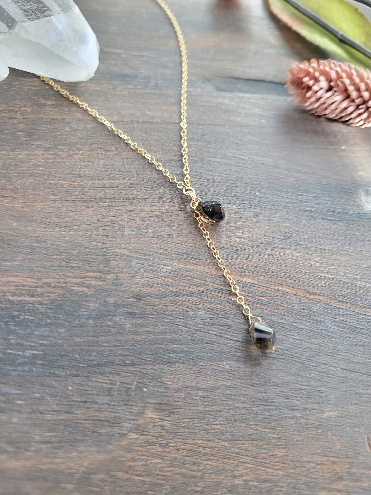 Smoky Quartz Y Necklace