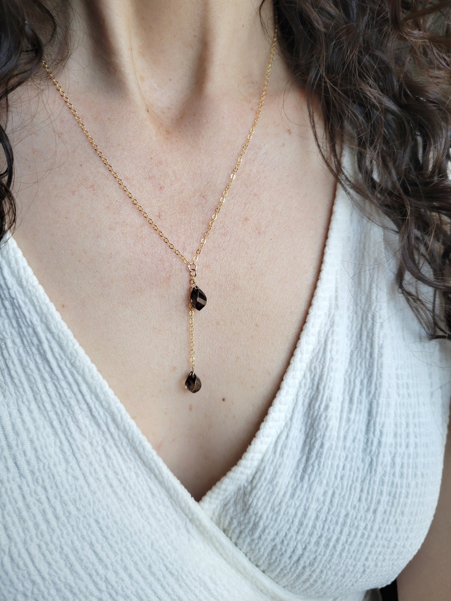 Smoky Quartz Y Necklace