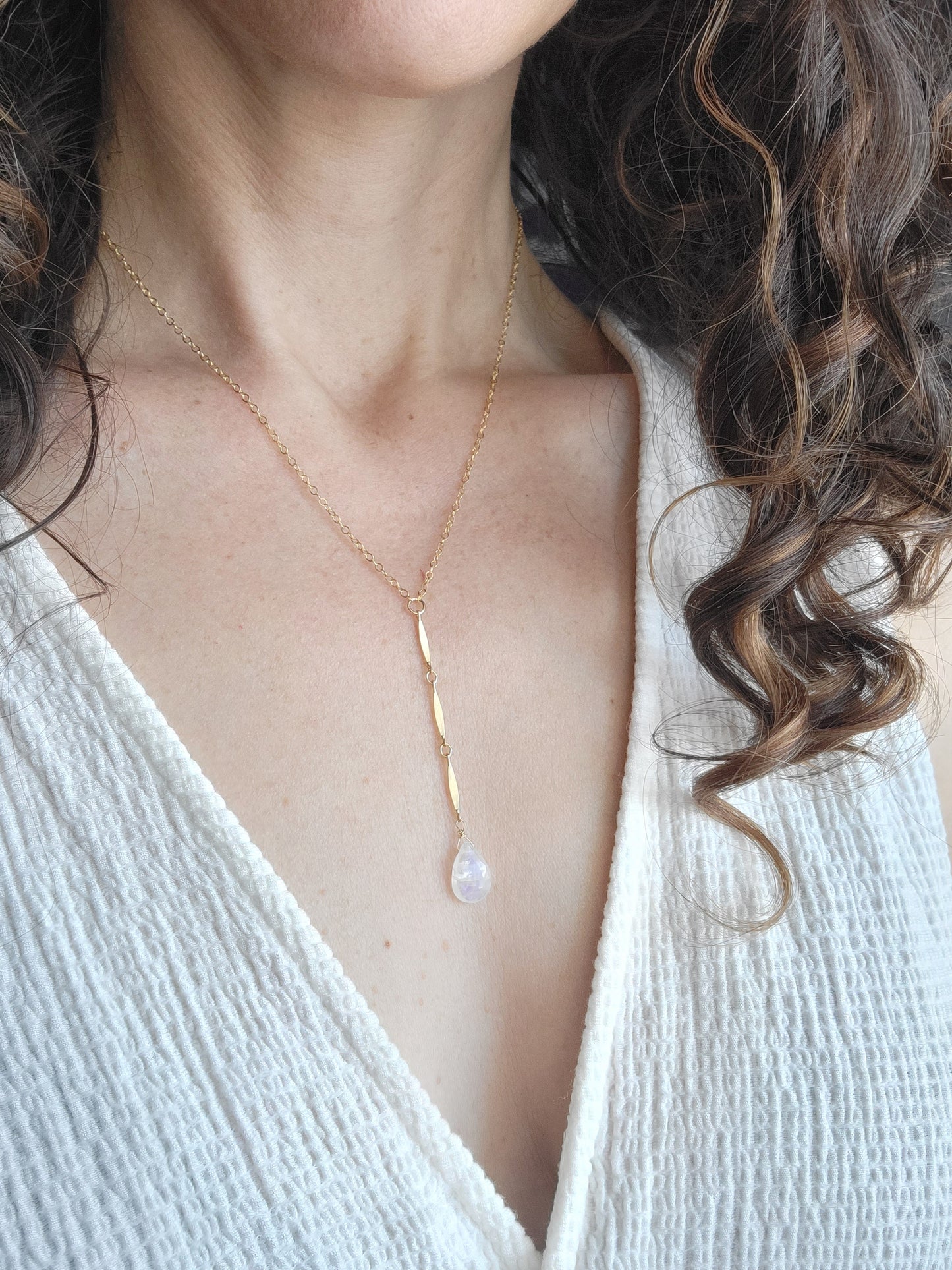 Moonstone Waterfall Necklace