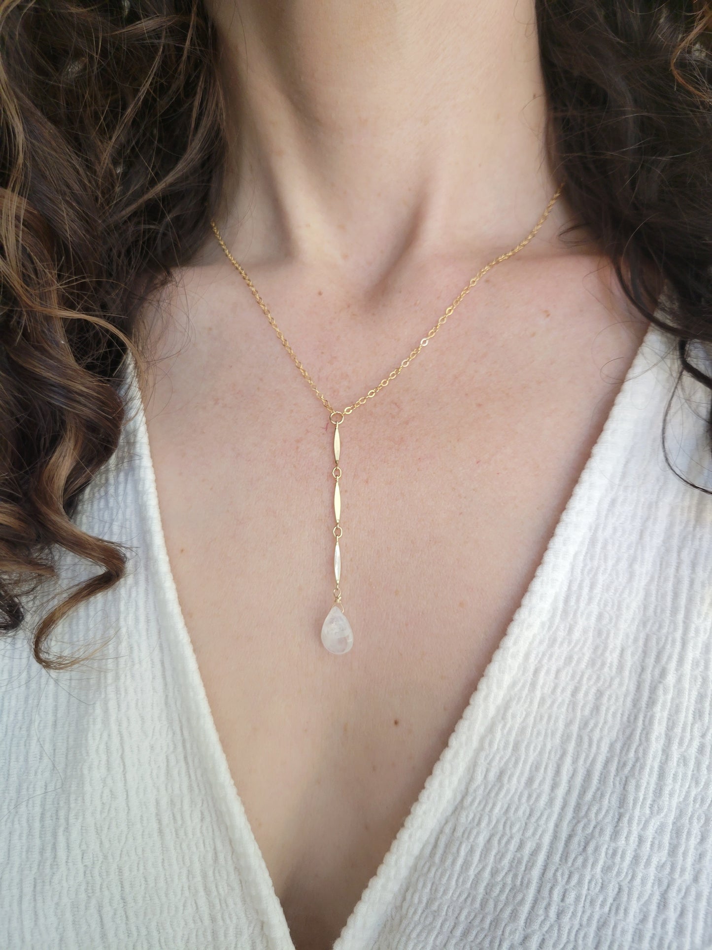 Moonstone Waterfall Necklace