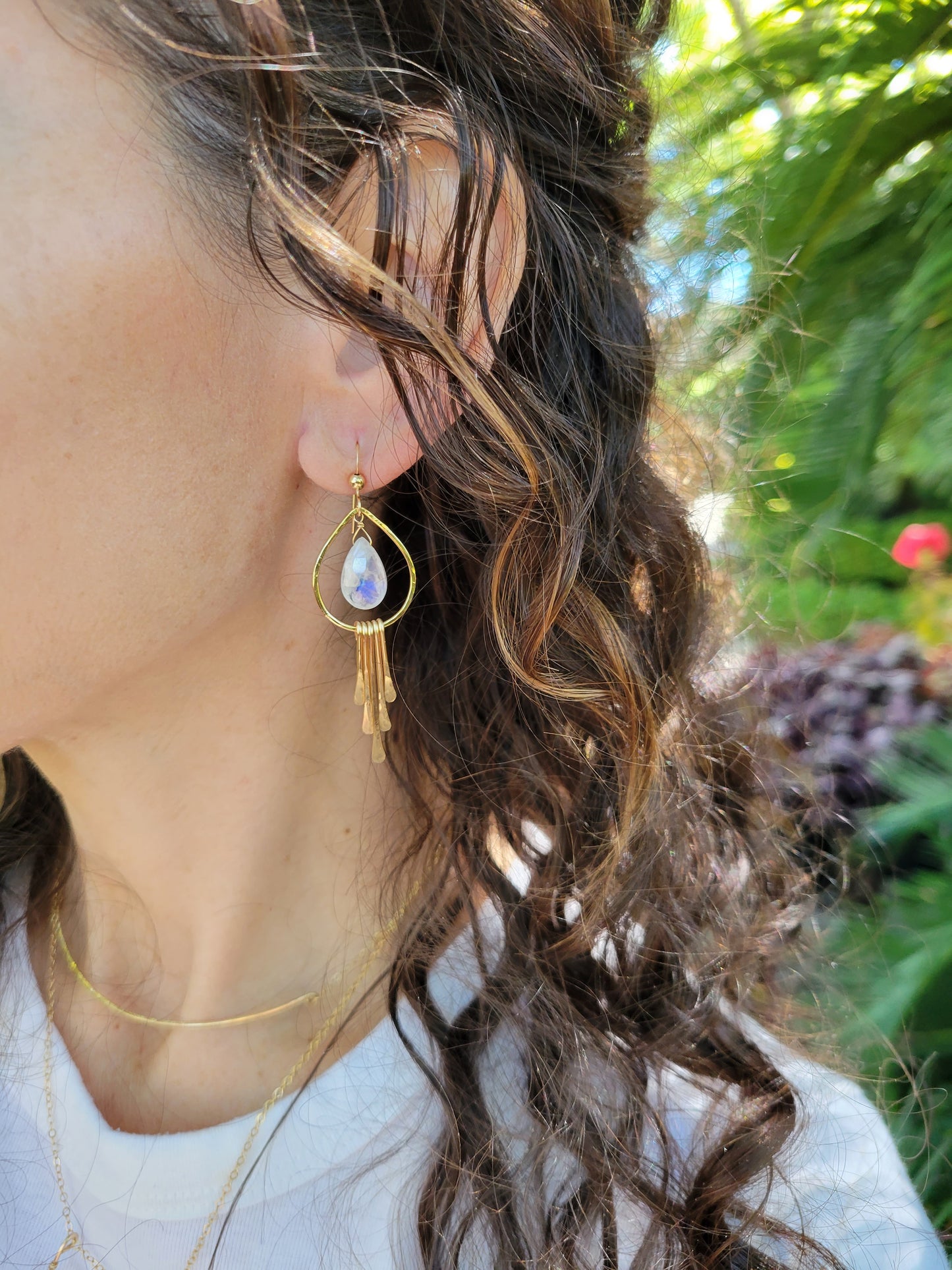 Moonstone Fringe Earrings
