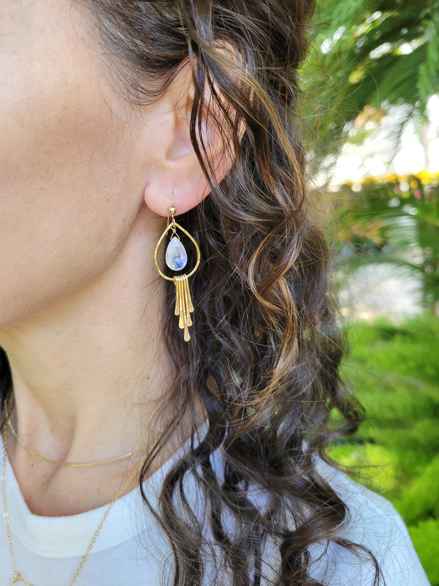 Moonstone Fringe Earrings