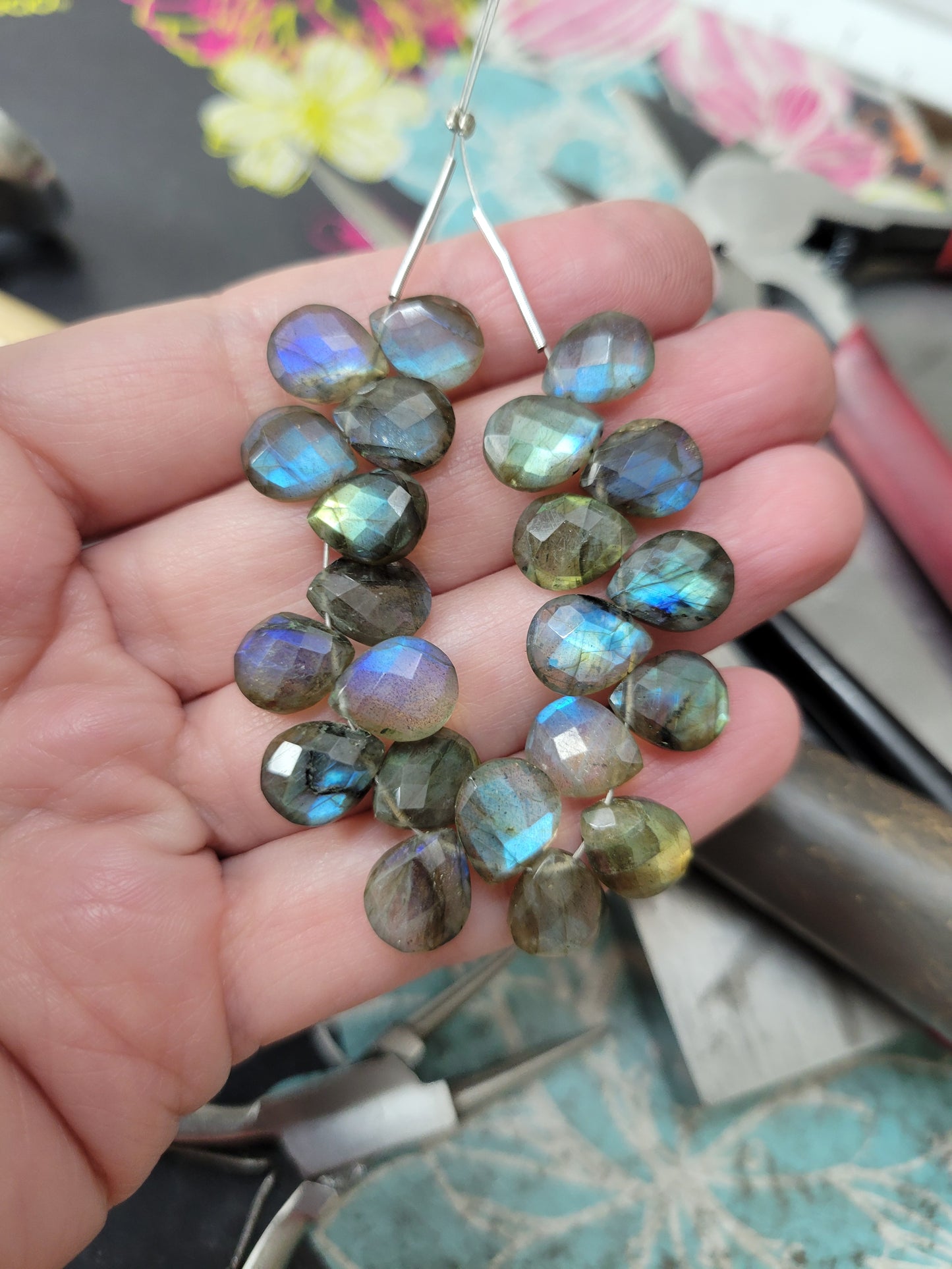 Dainty Labradorite Earrings