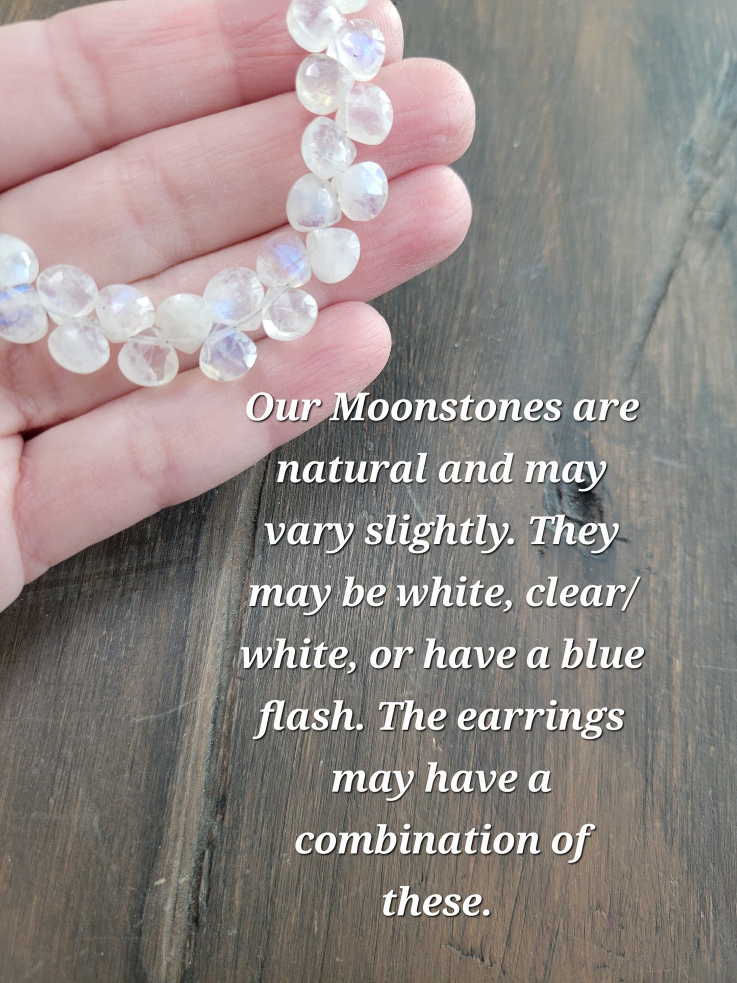 Moonstone Dangle Stud Earrings