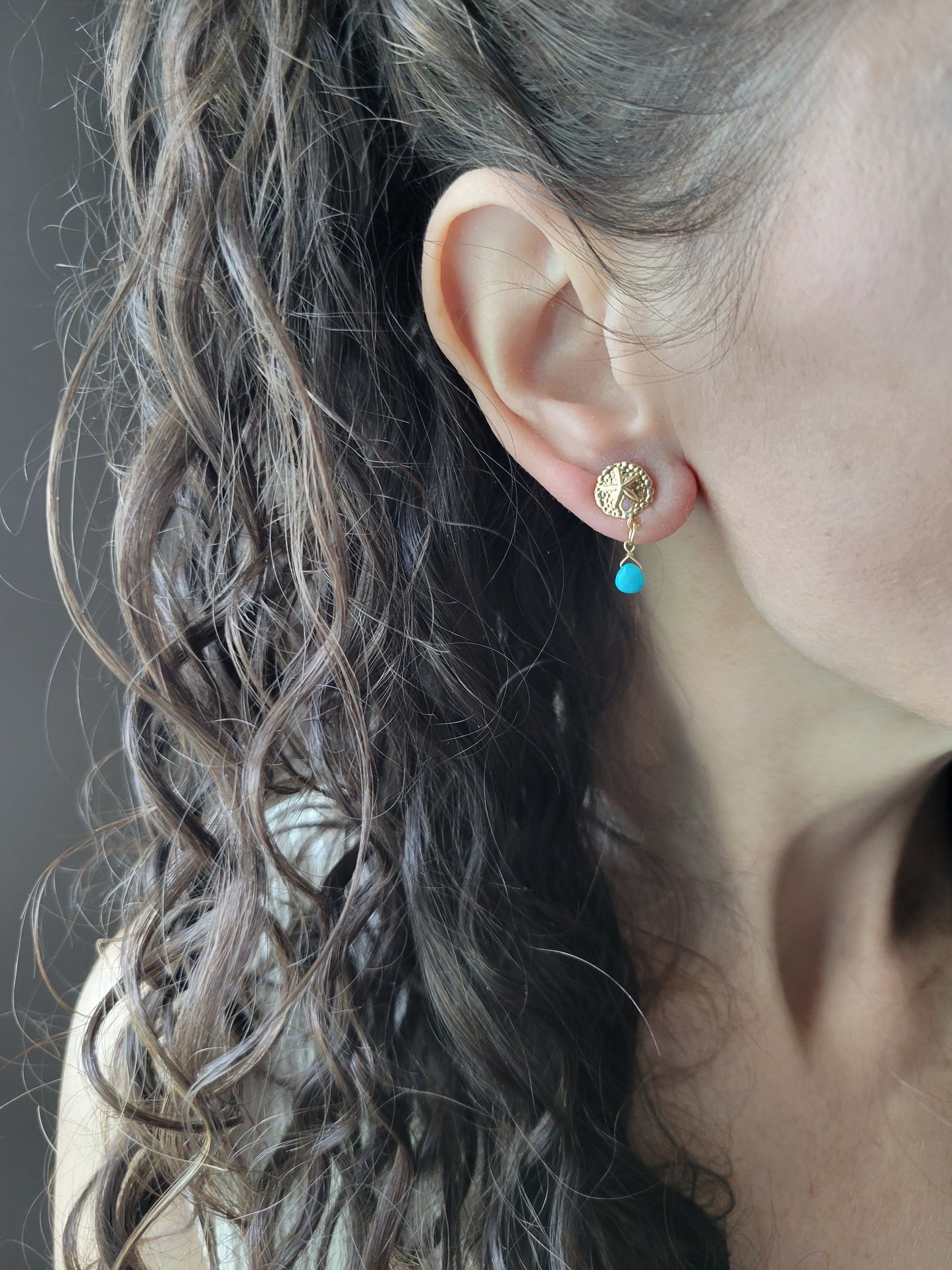 Turquoise Sand Dollar Earrings