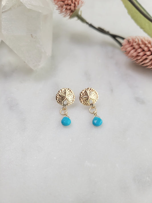 Turquoise Sand Dollar Earrings