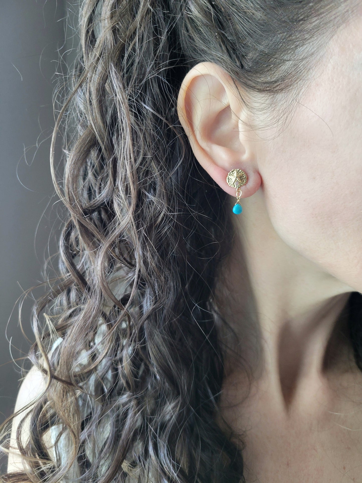 Turquoise Sand Dollar Earrings