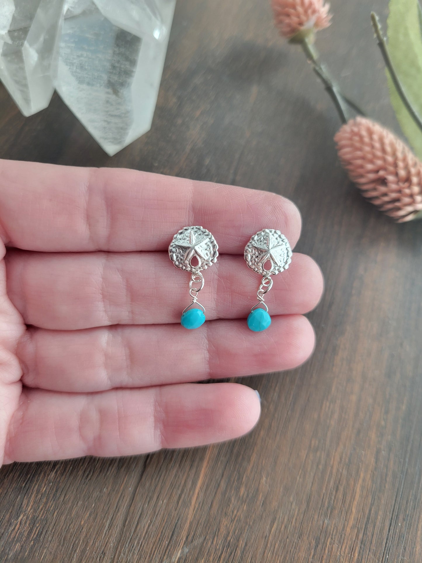 Turquoise Sand Dollar Earrings