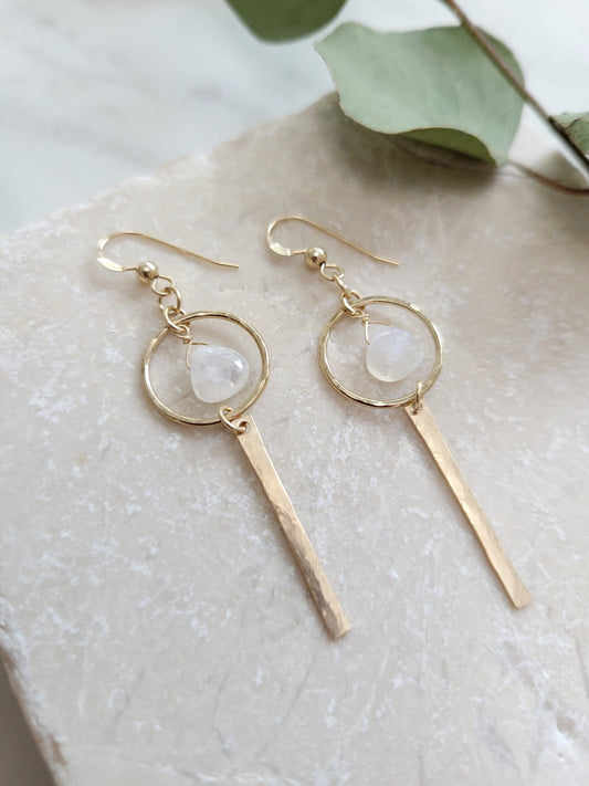Nova Earrings in Moonstone