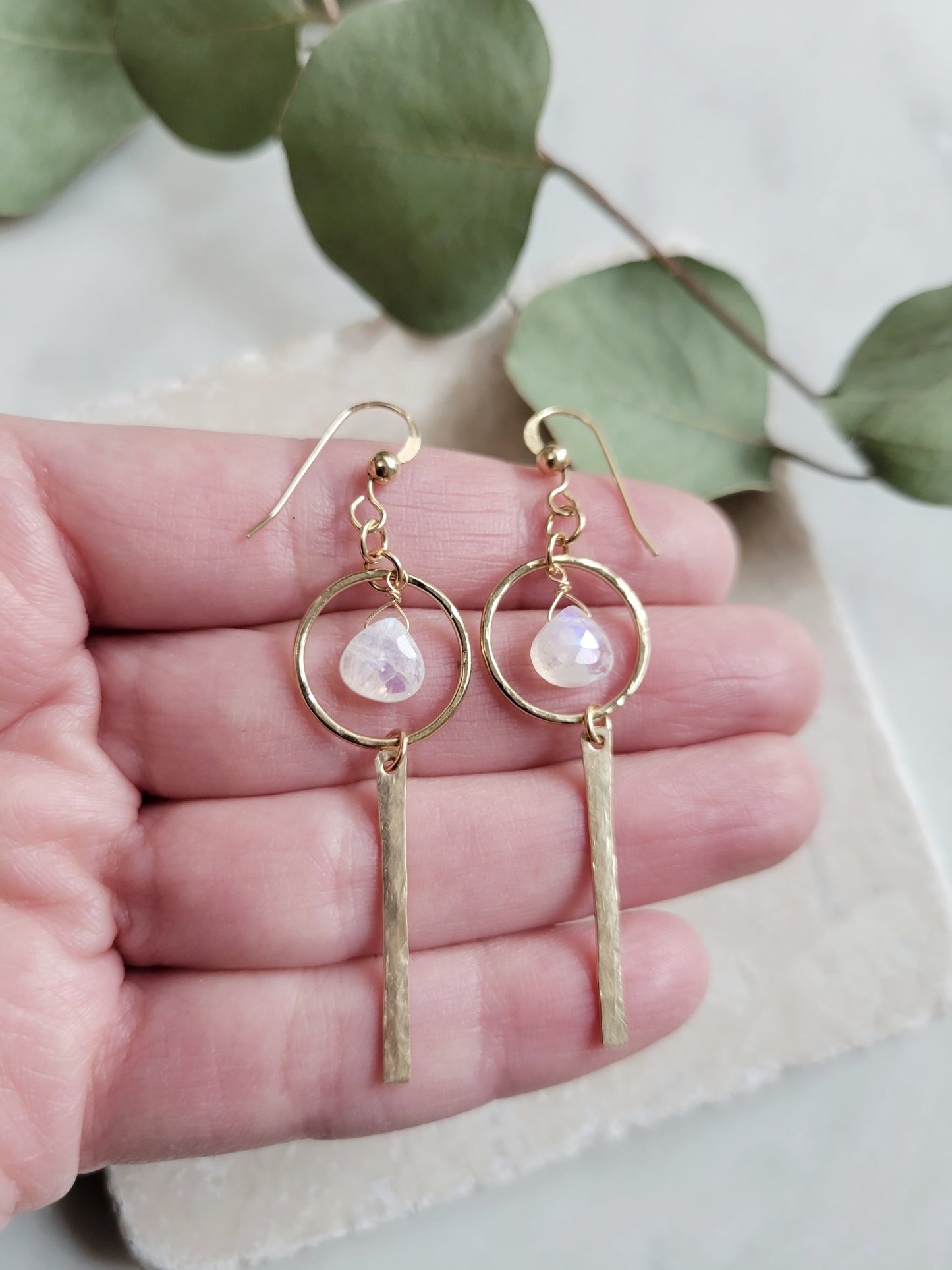 Nova Earrings in Moonstone