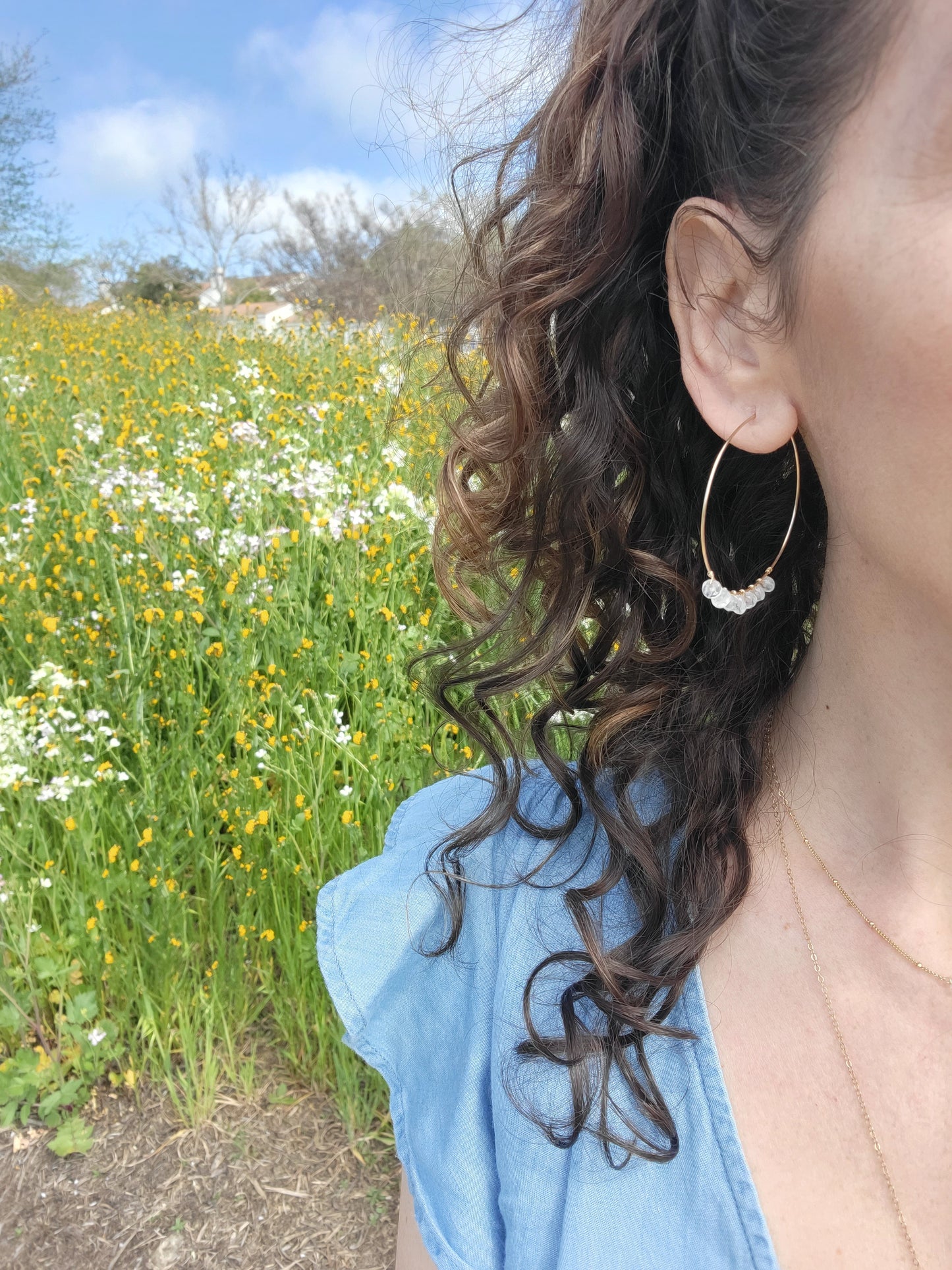 Large Gemstone Hoops