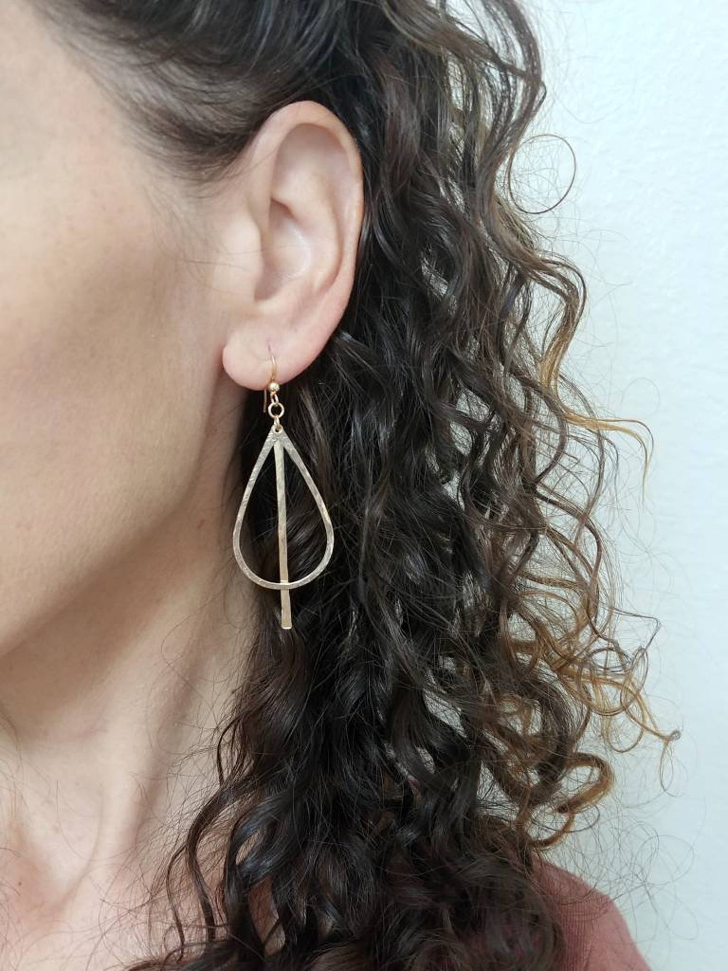 Hoop Teardrop Bar Earrings