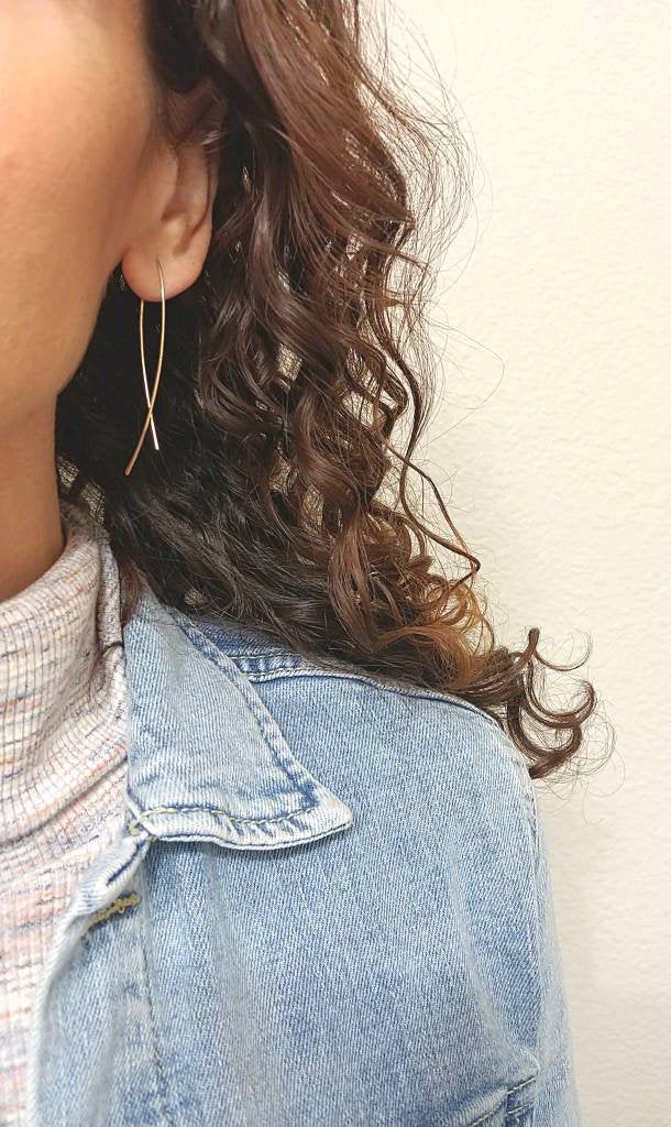 Oval Pull Through Threader Earrings