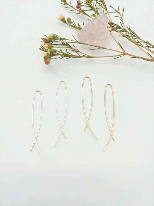 Oval Pull Through Threader Earrings
