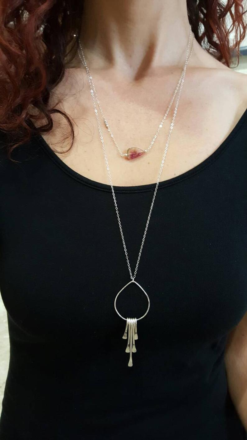 Long Drop Fringe Necklace