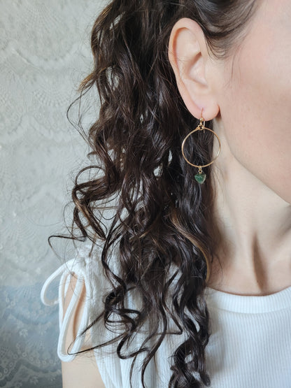 Moss Agate Hoop Earrings