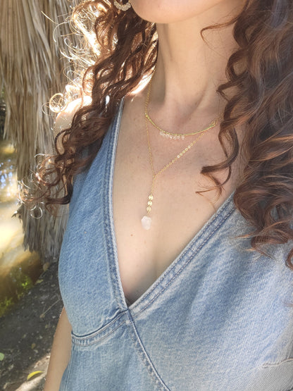 Quartz Curved Bar Necklace