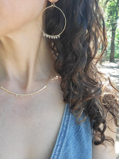 Quartz Curved Bar Necklace