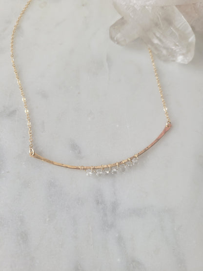 Quartz Curved Bar Necklace