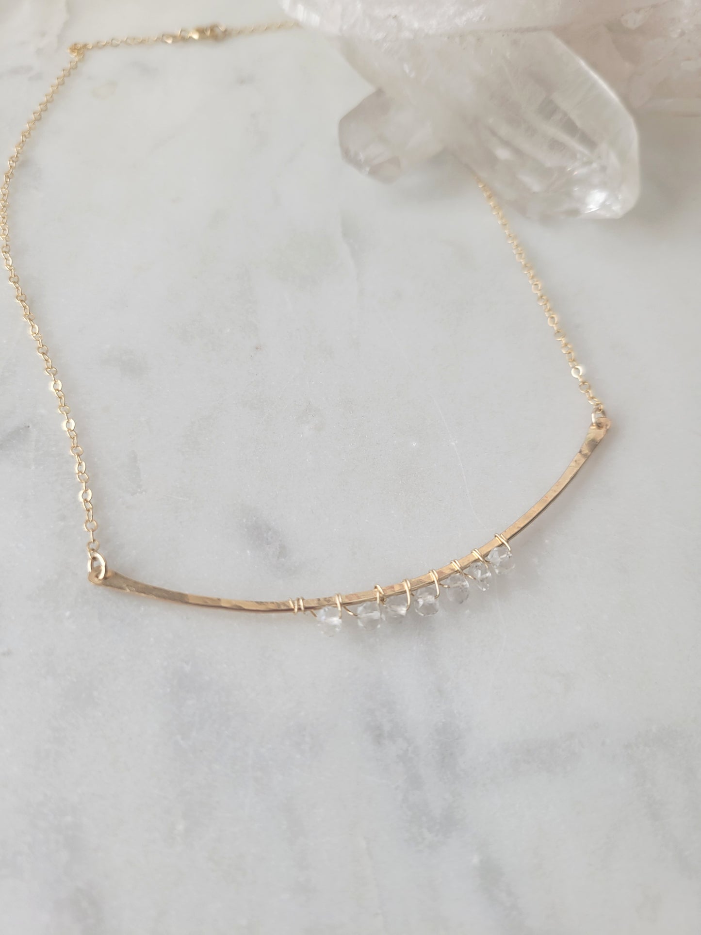 Quartz Curved Bar Necklace